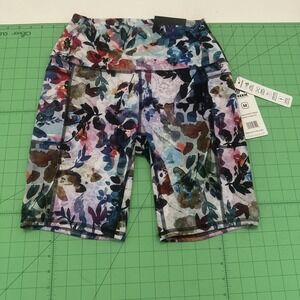 NWT RBX Floral Biker Spandex Shorts Medium With Pockets